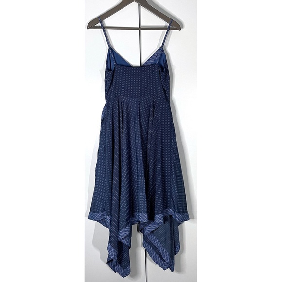 Banana Republic Blue Dotted Handkerchief Hem Dress Sz 4P - Picture 10 of 12